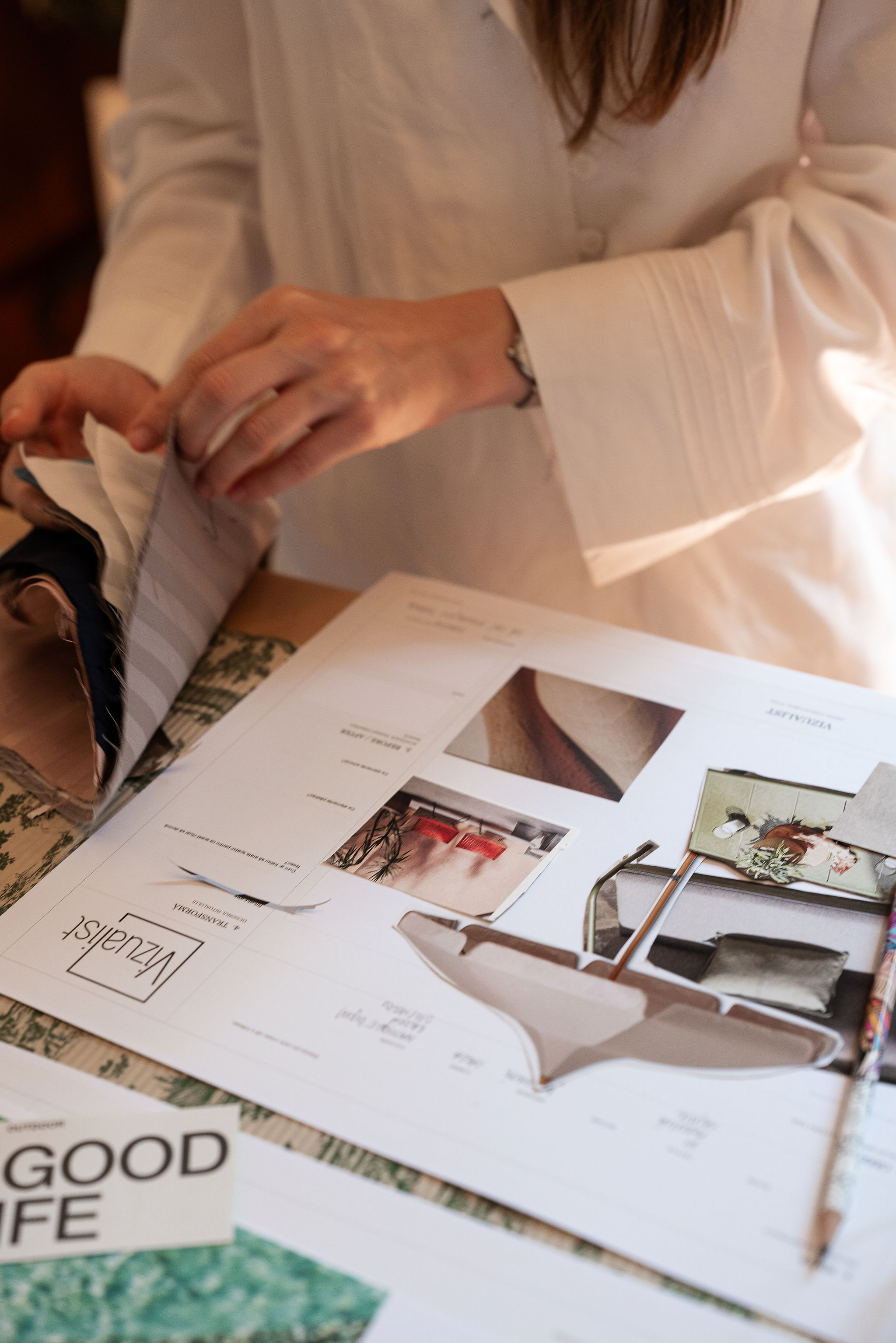 Detaliu cu Harta Vizualist și materiale de design interior